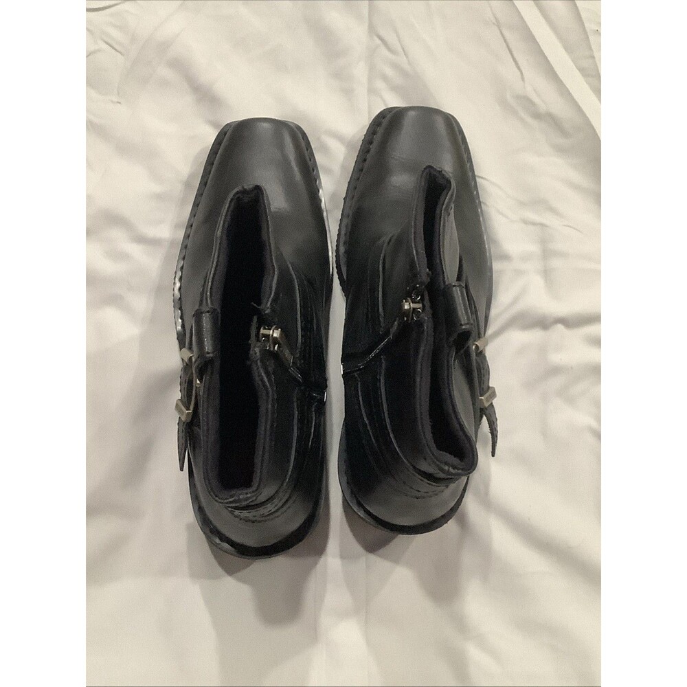 Women's Black Ankle Boots - Classic Zip Leather Boot - Picture 7 of 8